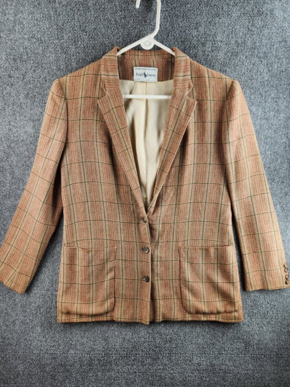 VTG Ralph Lauren Original Sample Sports Coat 80s Multicolor Plaid Lined Adult